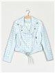 Faux leather studded biker jacket light-blue (S-XL)