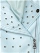 Faux leather studded biker jacket light-blue (S-XL)