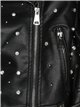 Faux leather biker jacket with rhinestone black (S-XL)