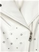 Faux leather biker jacket with rhinestone white (S-XL)