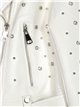 Faux leather biker jacket with rhinestone white (S-XL)