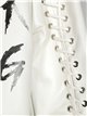 Faux leather slogan biker jacket white (S-M-L)