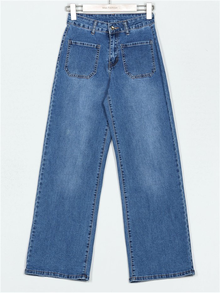 Straight jeans with pockets azul (S-XXL)