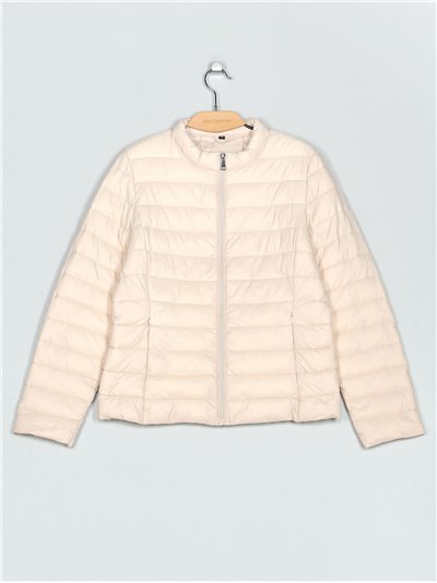 Ultra light quilted down puffer jacket beige (42-50)