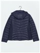 Quilted down puffer jacket with hood navy (42-50)