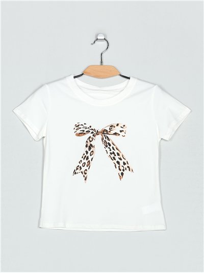 T-shirt with bow blanco (S-M)