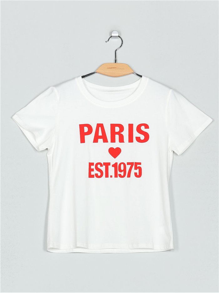 Slogan t-shirt blanco (S/M-L/XL)