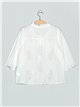 Embroidered linen effect blouse blanco (M-L-XL-2XL)