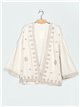 Embroidered linen effect kimono lino (M-L-XL)