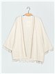 Embroidered linen effect kimono lino (M-L-XL)