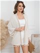 Embroidered linen effect kimono lino (M-L-XL)