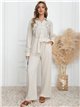 Co-Ord embroidered linen effect shirt + trousers lino (M-L-XL-XXL)