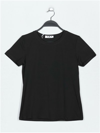 Round neck basic t-shirt negro (S-XXL)