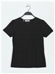 Camiseta básica cuello redondo negro (S-XXL)