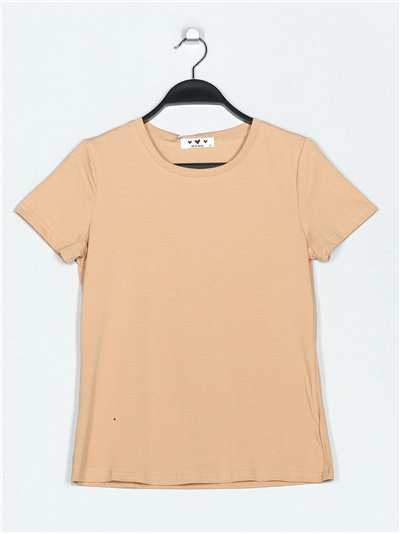 Round neck basic t-shirt camel (S-XXL)