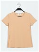 Camiseta básica cuello redondo camel (S-XXL)