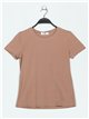 Camiseta básica cuello redondo marron-claro (S-XXL)