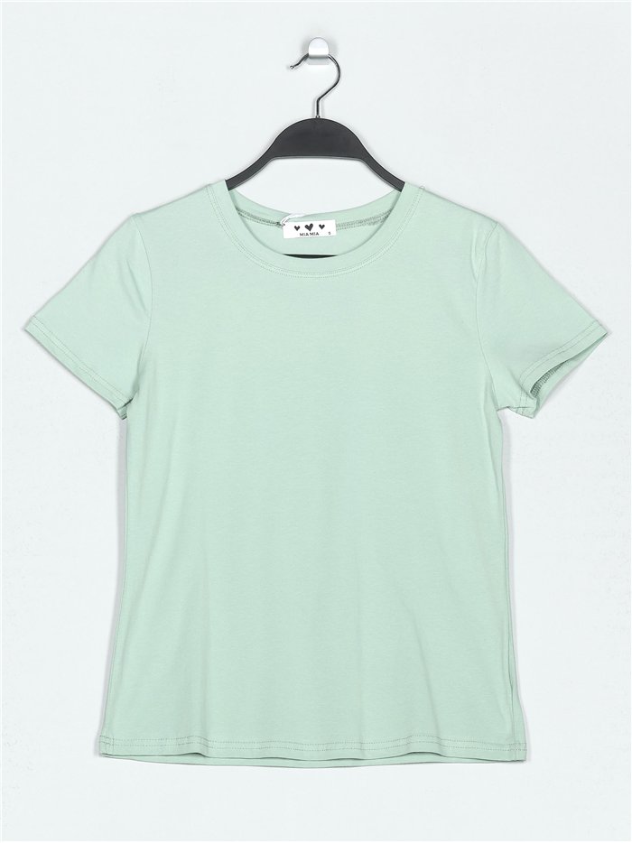 Round neck basic t-shirt verde-agua (S-XXL)