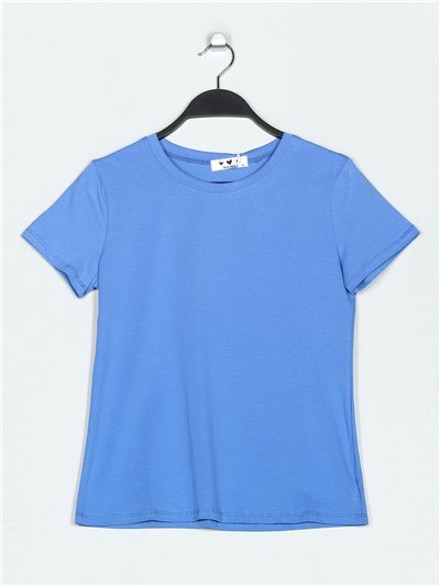 Round neck basic t-shirt azul-lago (S-XXL)