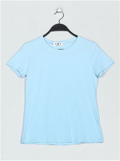 Round neck basic t-shirt celeste (S-XXL)