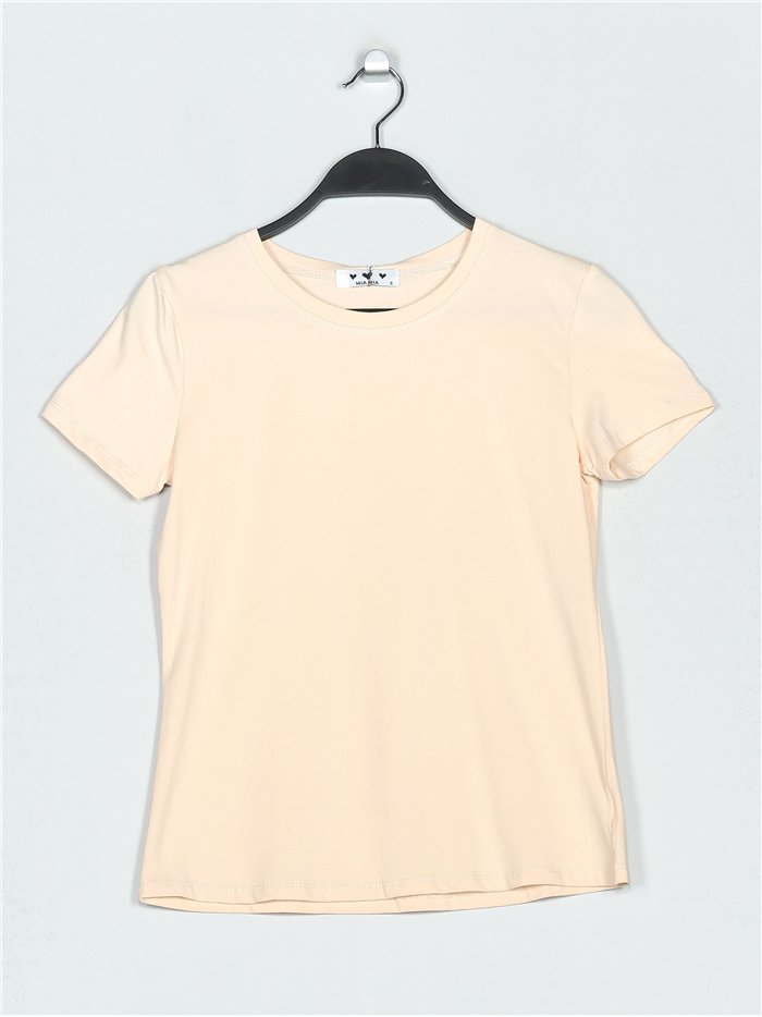 Round neck basic t-shirt beis (S-XXL)