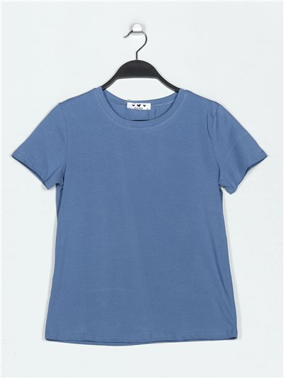 Round neck basic t-shirt azul-vaquero (S-XXL)