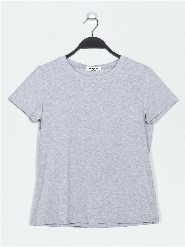 Round neck basic t-shirt gris-claro (S-XXL)