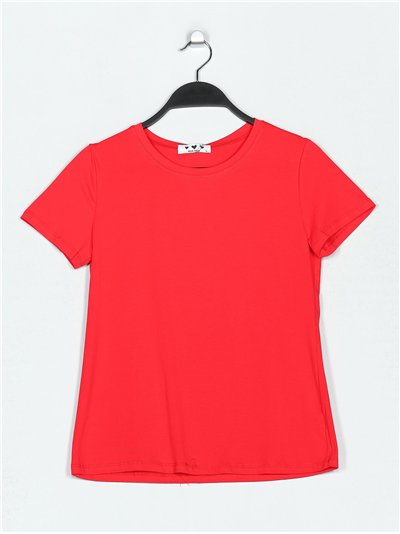 Round neck basic t-shirt rojo (S-XXL)