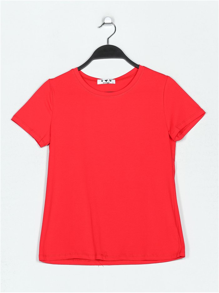 Camiseta básica cuello redondo rojo (S-XXL)