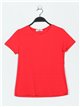 Camiseta básica cuello redondo rojo (S-XXL)