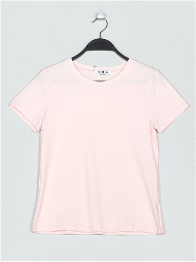 Round neck basic t-shirt rosa (S-XXL)