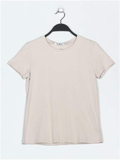 Round neck basic t-shirt taupe (S-XXL)