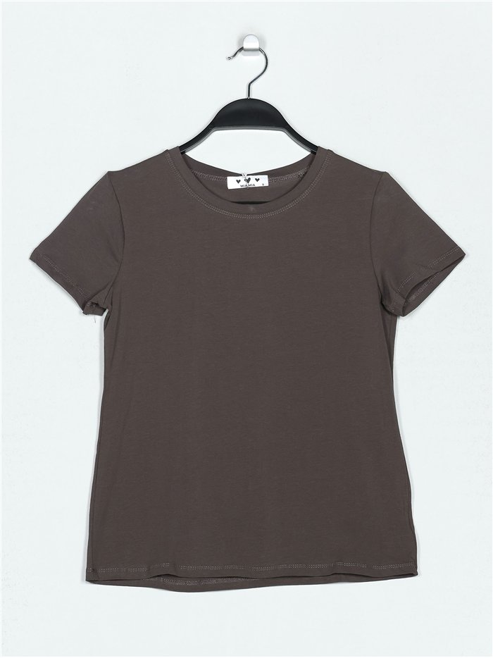 Round neck basic t-shirt gris-oscuro (S-XXL)