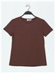 Round neck basic t-shirt marron-oscuro (S-XXL)