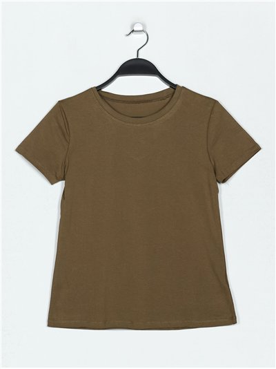 Round neck basic t-shirt verde-militar (S-XXL)