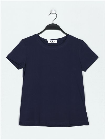 Round neck basic t-shirt azul-marino (S-XXL)