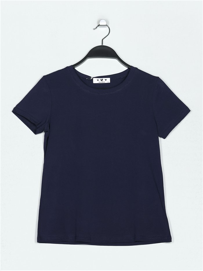 Round neck basic t-shirt azul-marino (S-XXL)