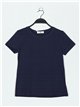 Round neck basic t-shirt azul-marino (S-XXL)