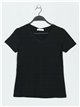 Camiseta básica cuello pico negro (S-XXL)