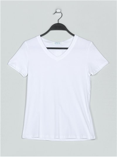 V-neck basic t-shirt blanco (S-XXL)