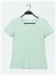 Camiseta básica cuello pico verde-agua (S-XXL)