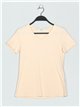 V-neck basic t-shirt beis (S-XXL)