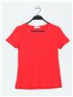 V-neck basic t-shirt rojo (S-XXL)