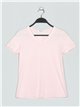 Camiseta básica cuello pico rosa (S-XXL)