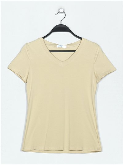 V-neck basic t-shirt verde-oliva (S-XXL)