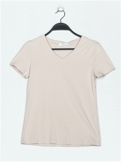 V-neck basic t-shirt taupe (S-XXL)