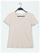 Camiseta básica cuello pico taupe (S-XXL)