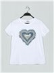 Camiseta corazón denim blanco (M-L-XL-2XL)