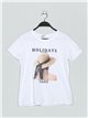 Camiseta sombrero strass blanco (M-L-XL-2XL)