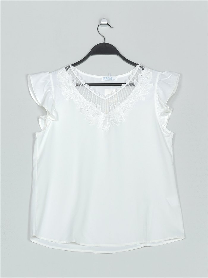 Blouse with guipure blanco (M/L-XL/XXL)